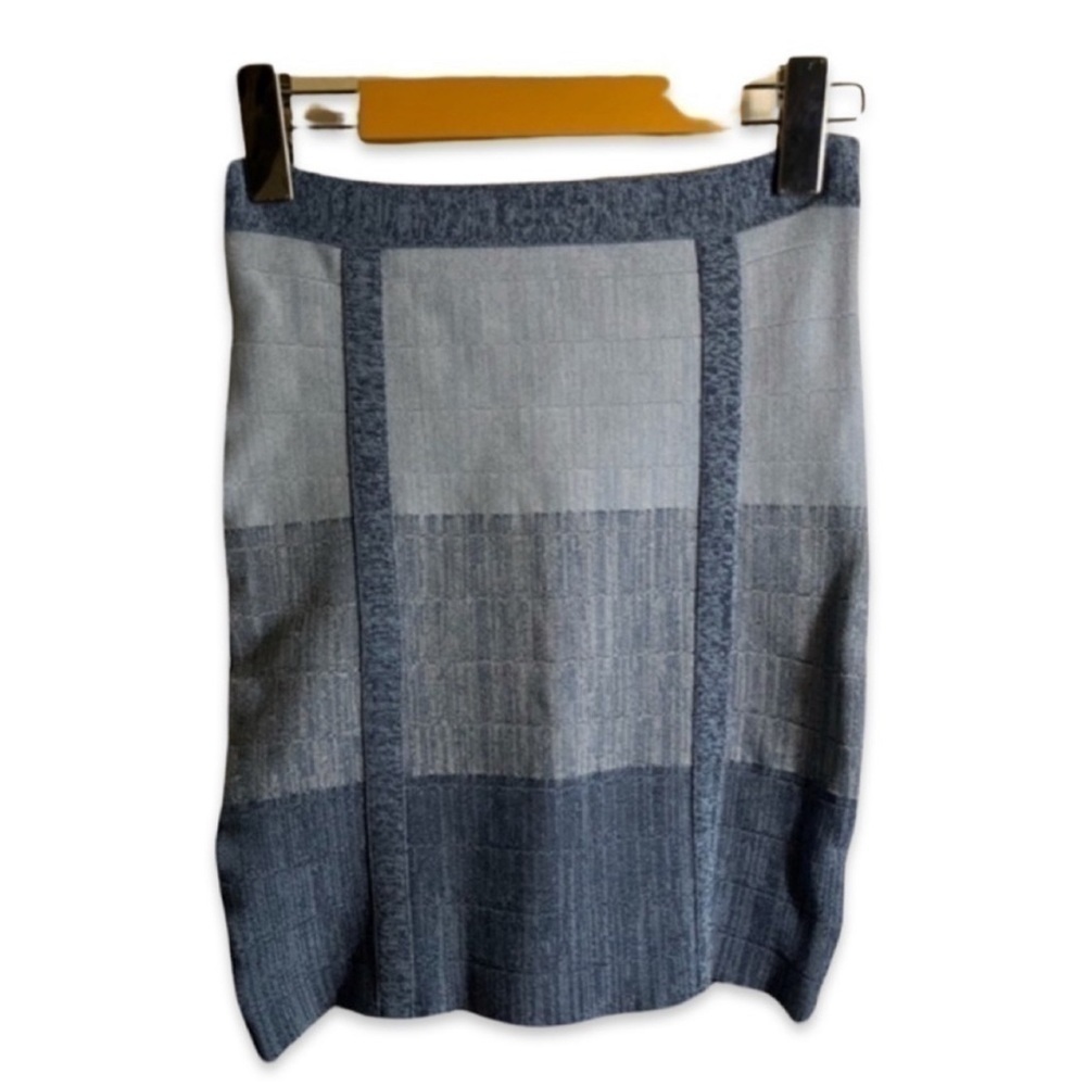 Bebe Blue Bandage Mini Skirt Colorblock Ombré Small